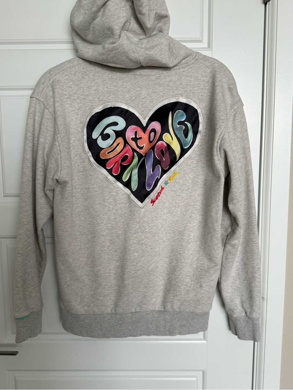 Scotch & Soda Light Gray Hoodie with Gold Logo Tag